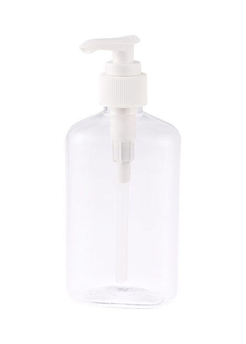 بطری ضد عفونی کننده بطری پمپ فشار لوسیون ژل تخت بیضی شفاف PET 250 میلی لیتری بطری ضد عفونی کننده دست
